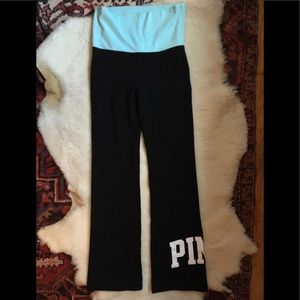 PINK Yoga Pants, fold over waist, size Medium